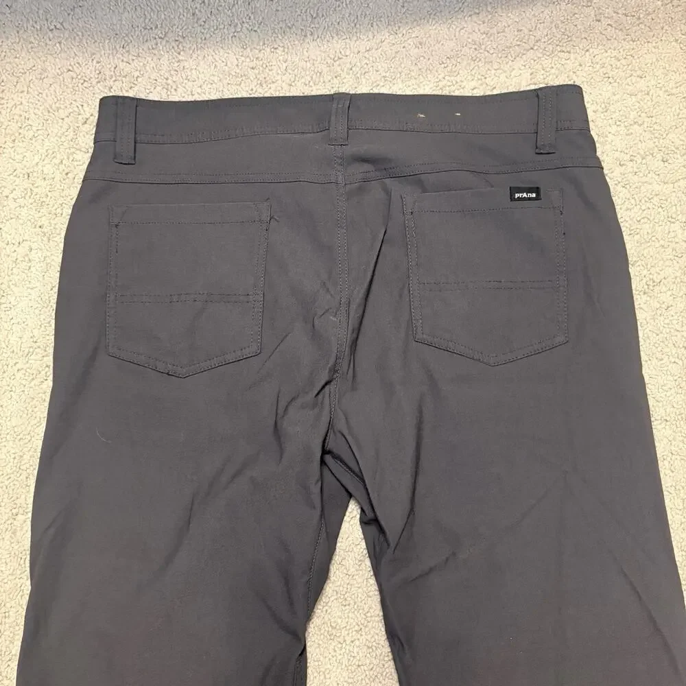 Prana Brion II Pants Mens 36/28 Gray Standard Fit Straight Leg Hiking Workwear